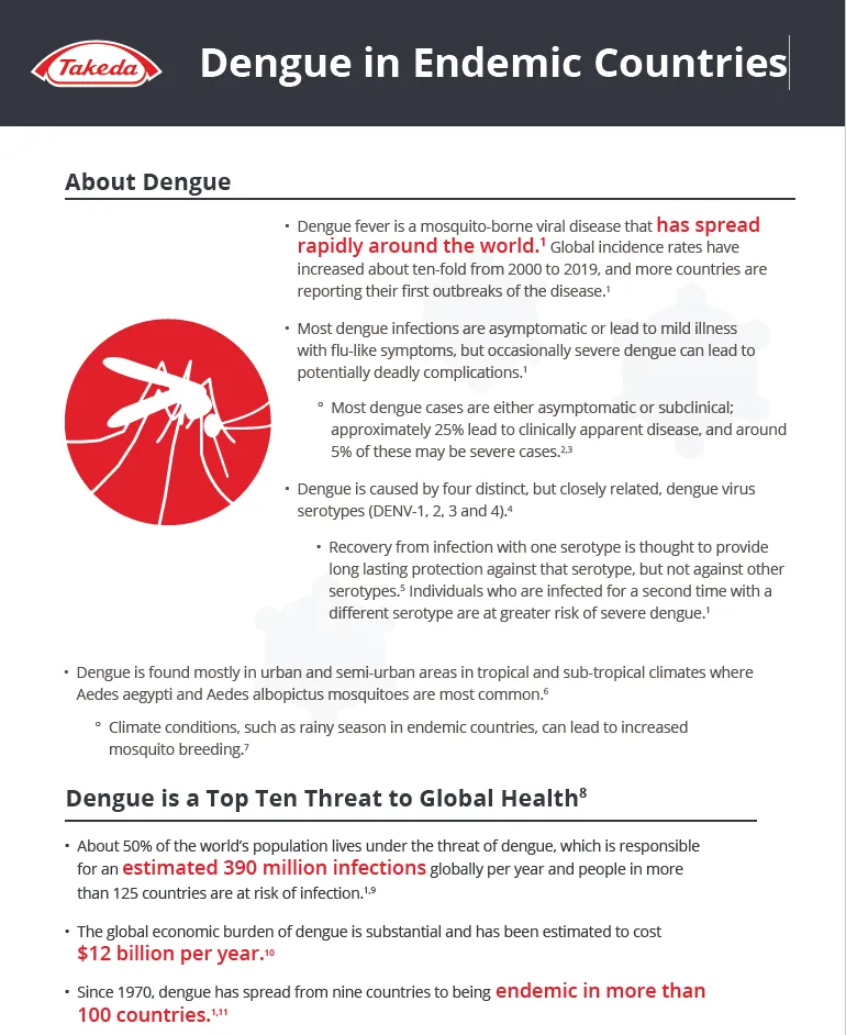 Dengue in Endemic Countries
