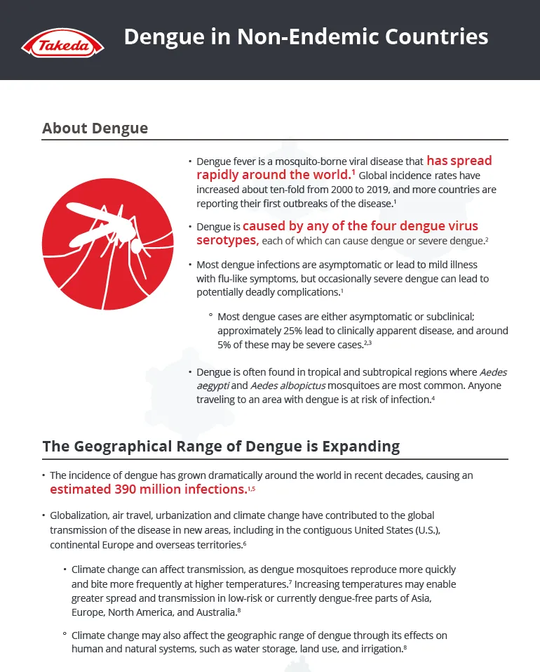 Dengue in Non-Endemic Countries